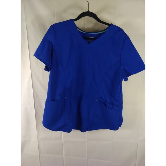 Scrub Star Ultimate Women's Scrub Top Blue Size Large Medical Nursing - Picture 6 of 7